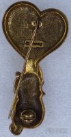 Pooh Hanging from Hundred Acre Heart Balloon - Gold tone - Broach