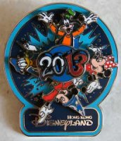 HKDL - Dated 2013 Spinner - Sorcerer Mickey, Donald, Goofy, and Minnie