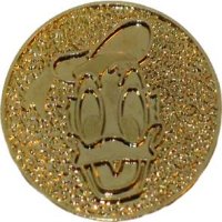 Textured Gold 'Coin' with Donald Duck Face