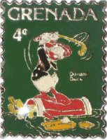 Donald Duck Golfing - Grenada 4-Cent Stamp Reproduction