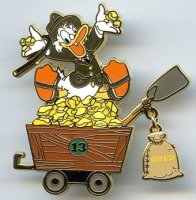 DLP - Pin trading event - Big thunder mountain event - Scrooge McDuck on Big Thunder Mountain Railroad wagon