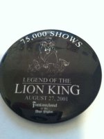 75,000 Shows Legend of the Lion King August 27, 2001 Fantasyland in the Magic Kingdom