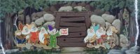 WDI - Seven Dwarfs New Fantasyland Construction Fence - Seven Dwarfs at Entrance to Diamond Mine