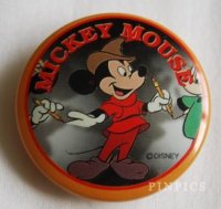 Button - Japan - Mickey Mouse - Red Outfit, Brown Hat - Countdown 2000 - JDS