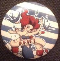 Button - Ariel with Swallows - The Little Mermaid