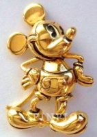 Mickey Hands On Hips Gold Tone 3D