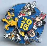 Fab 5 - Mickey, Minnie, Donald, Pluto, Goofy - Spinner - 2015 Annual Year Pin