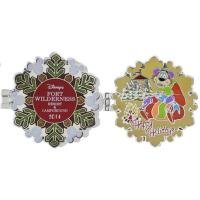 WDW – Humphrey the Bear - Fort Wilderness Resort and Campground - Snowflake Wreath – Hinged - Disney Resort Holiday Pin 2014