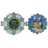 DL – Bambi - Grand Californian Resort - Snowflake Wreath – Hinged - Disney Resort Holiday Pin 2014 - Bambi