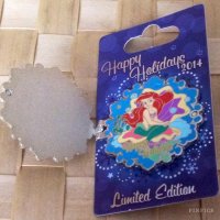 WDW – Ariel - Art of Animation Resort - Snowflake Wreath – Hinged - Disney Resort Holiday Pin 2014 - Little Mermaid