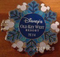 WDW – Chip and Dale - Old Key West Resort - Snowflake Wreath – Hinged - Disney Resort Holiday Pin 2014