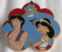 Disney Taiwan: Genie, Aladdin & Jasmine (Red Background)