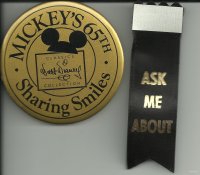 Button - WDCC Mickey's 65th Sharing Smiles 