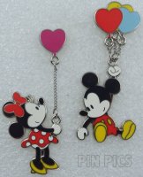 DS - Mickey and Minnie Heart Balloon Set - Chain Dangle