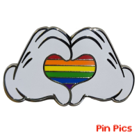 Mickey Mouse Heart Hands Pin – Rainbow Disney Pride Collection