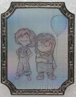 Uncas - Carl and Ellie - Up - Sketch Lenticular - Disney 100 - Black and White to Color
