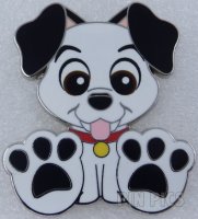 DLP - Baby Lucky - Big Feet - 101 Dalmatians - White Puppy with Black Ears and Red Collar