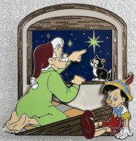 WDW - Geppetto, Pinocchio, Figaro - At A Window - Magical Wishes - Glow in the Dark