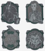 Haunted Mansion Set - Classic Collection - Hatbox Ghost, Madame Leota, Aging Man, Wreath Sign