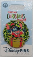Stitch Popping Out of a Present - Green Wreath - Making Christmas Magical