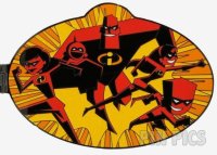 Loungefly - Bob, Elastigirl, Dash, Violet, Jack-Jack - Incredibles Logo - 20th Anniversary - Jumbo - Hinged - Pixar