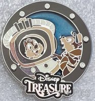 DCL - Chip and Dale - In Diving Helmet - Disney Treasure Porthole Booster - Stained Glass