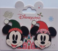 DLP - Mickey and Minnie Heads Set - Wearing Elf Hats - Christmas 2024