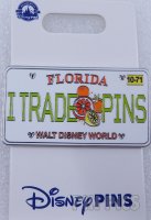 WDW - Florida Vanity License Plate - I Trade Pins - Celebrating 25 Years of Disney Pin Trading