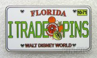 WDW - Florida Vanity License Plate - I Trade Pins - Celebrating 25 Years of Disney Pin Trading