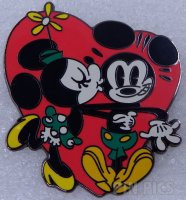 Mickey and Minnie Kiss - Heart Background