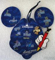 HKDL - Duffy Completer Pin and  Display Card - Character Autographs - Hidden Mickey