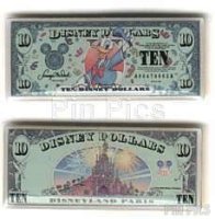 Donald - Ten Dollars - Disney Dollars 2 Piece Pin Set - Disneyland Paris