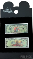 Donald - Ten Dollars - Disney Dollars 2 Piece Pin Set - Disneyland Paris