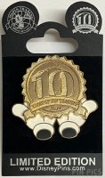 WDW - Disney Pin Trading 10th Anniversary - Sculpted Gold Logo