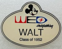 WDI - WALT - Name Tag - WED Imagineering - Class of 1952 - Cast Exclusive