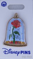 Enchanted Rose in Bell Dome - 3D Sculpted - Beauty and the Beast