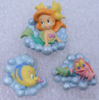 Japan - Baby Ariel, Flounder and Sebastian - Mermaid Lagoon - 3D - 3 Pin Set - TDS