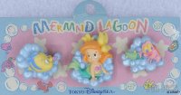 Japan - Baby Ariel, Flounder and Sebastian - Mermaid Lagoon - 3D - 3 Pin Set - TDS