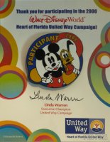 WDW - United Way Participant 2008 - Mickey Mouse and Pluto