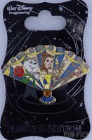 WDI - Belle, Mrs Potts, Chip, Cogsworth and Lumiere - Beauty and the Beast - Floral Fan