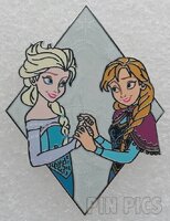 Anna and Elsa - Holding Hands - Diamond - Frozen