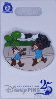 Chip and Dale - Running with a Load of Pinbacks - Mickey and Friends Pin Trading Series