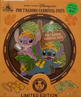 HKDL - Stitch, Scrump and Angel on Safari - Pin Trading Carnival 2025 - Jumbo - Glows in the Dark