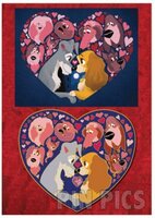 ACME HotArt - Side by Side - Lady and the Tramp Pin and Print Set - Artist Series 2015 - Jumbo - Jeweled