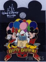 Mickey and Minnie -  Happy Birthday - Balloons and Cake