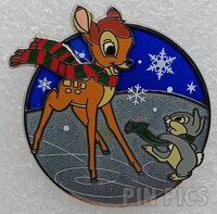 Bambi and Thumper - Ice Skating - Holiday - Snowflakes