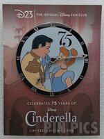 D23 - Cinderella and Prince Charming - 75th Anniversary Clock - Moveable Hands
