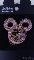 WDI - Mickey Mouse Head Fire Breathing Dragon - Red and black Fire - Purple Glitter