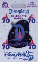 DLR - Gothic D with Castle - Disneyland 70th - Cast Member Exclusive
