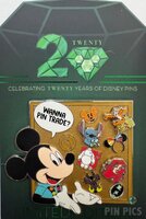 WDW - Mickey Pin Board - Celebrating Twenty Years of Disney Pins - Disney Fairy Tails Auction Lot Winner